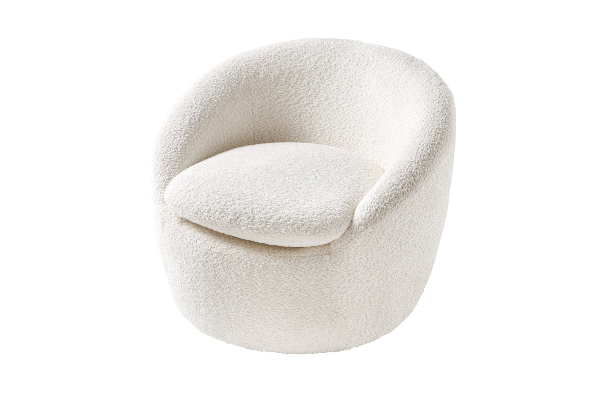 Fauteuil ALPINE 360° draaibaar bouclé wit - 43531