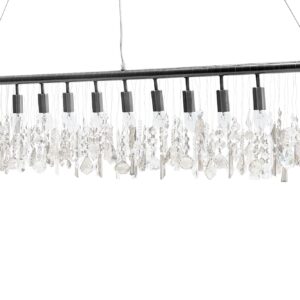 Hanglamp DIAMONDS 120cm 9 vlammen zilver - 124