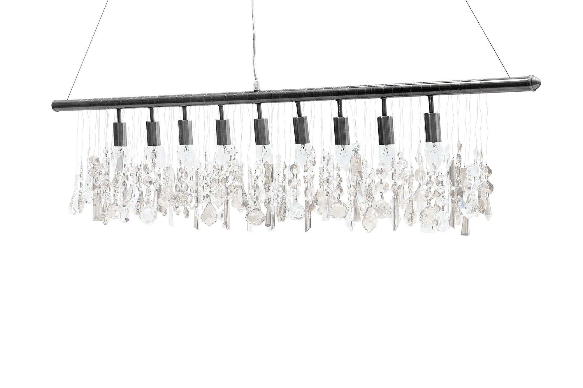Hanglamp DIAMONDS 120cm 9 vlammen zilver - 124