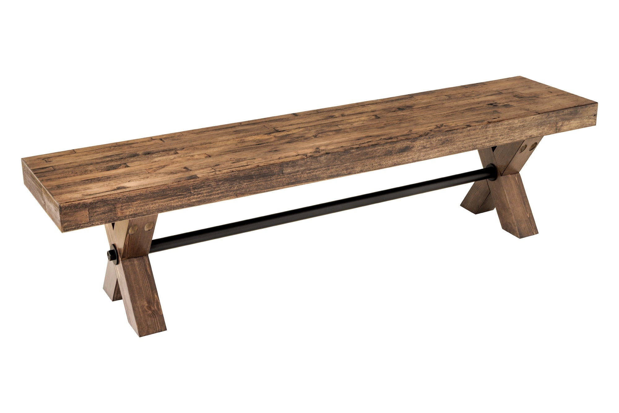 Bank GOLIATH 180 cm, grenenhout, naturel zwart - 46562