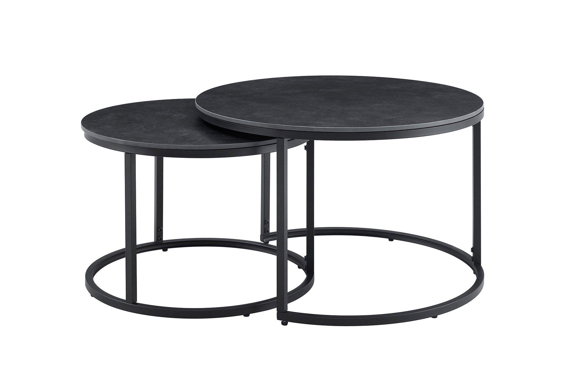 Salontafel ELEGANCE 75cm set van 2 keramiek grijs - 46894