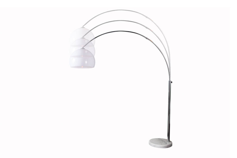 Vloerlamp BIG BOW 175-205cm wit met marmeren voet - 19694