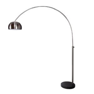 Vloerlamp BIG BOW 170-210cm satijnchroom met marmeren voet - 21068