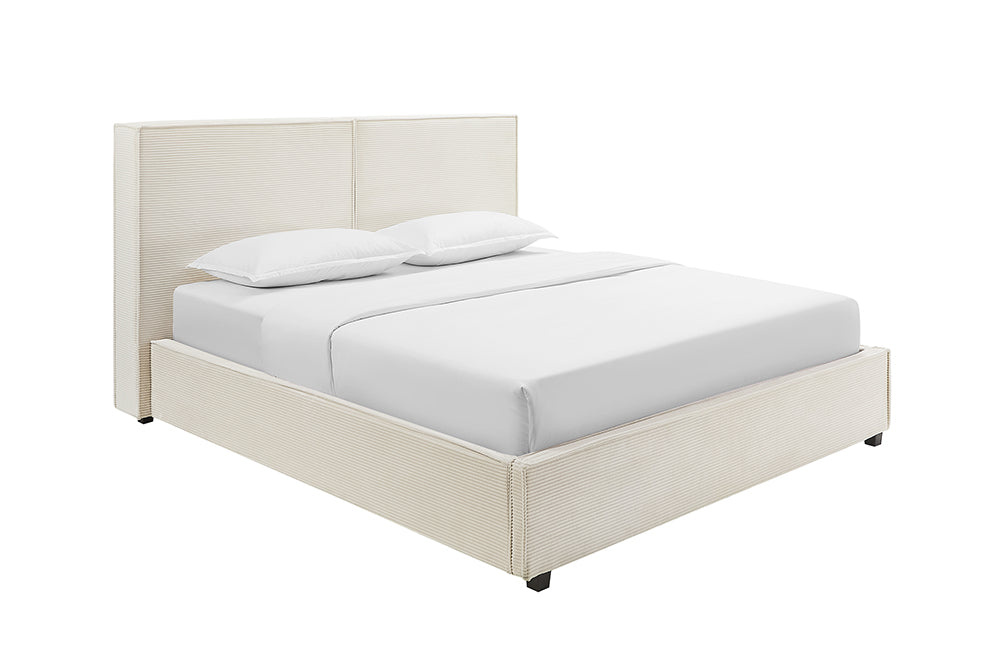 Bed ROCCO 180x200cm, beige met lattenbodem en opbergruimte - 45921