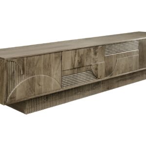 TV-meubel ART DECO 200cm 3D mangohout grijs - 46804