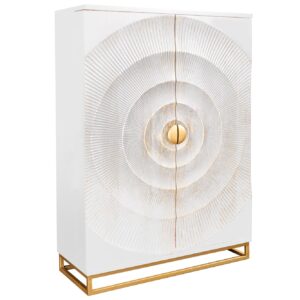Barkast GOLDEN SUNSET 140cm 3D mangohout wit handgemaakt - 48409