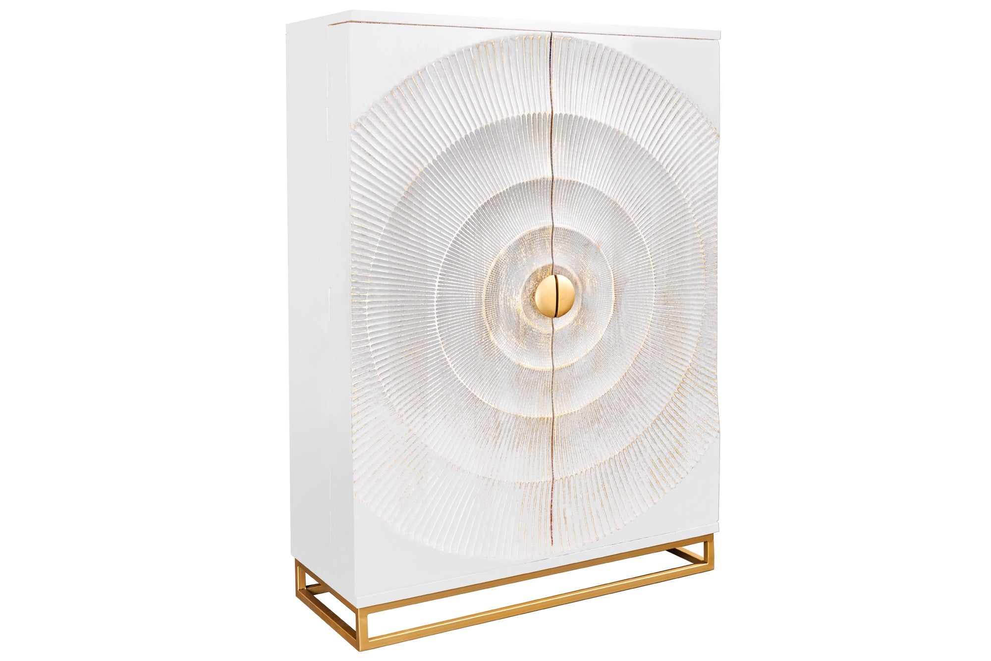 Barkast GOLDEN SUNSET 140cm 3D mangohout wit handgemaakt - 48409