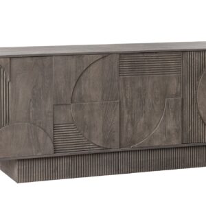 Dressoir ART DECO 170 cm 3D mangohout grijs - 46801