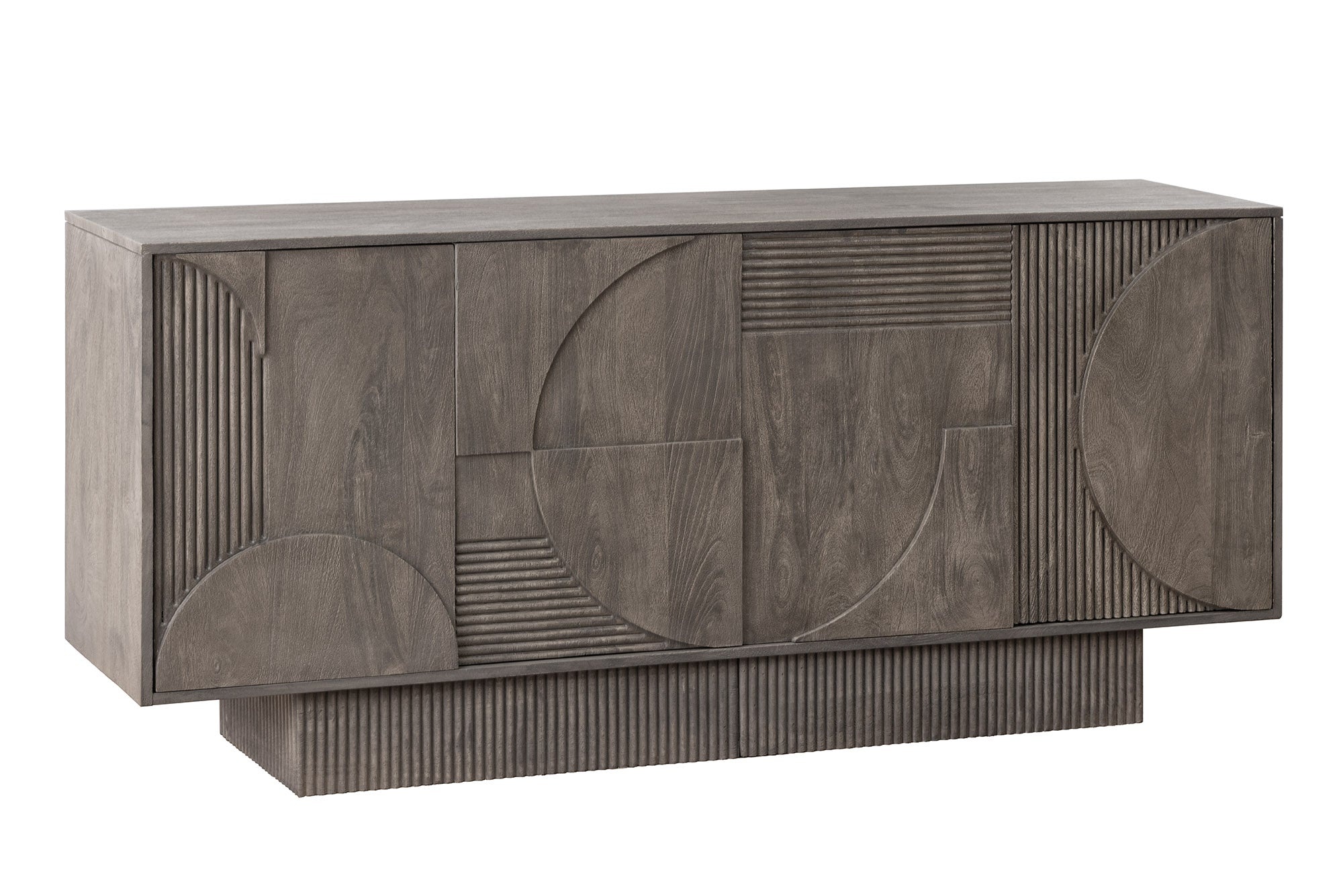 Dressoir ART DECO 170 cm 3D mangohout grijs - 46801