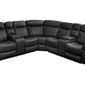 Cinema fauteuil HOLLYWOOD 5-zits kunstleer zwart - 47590