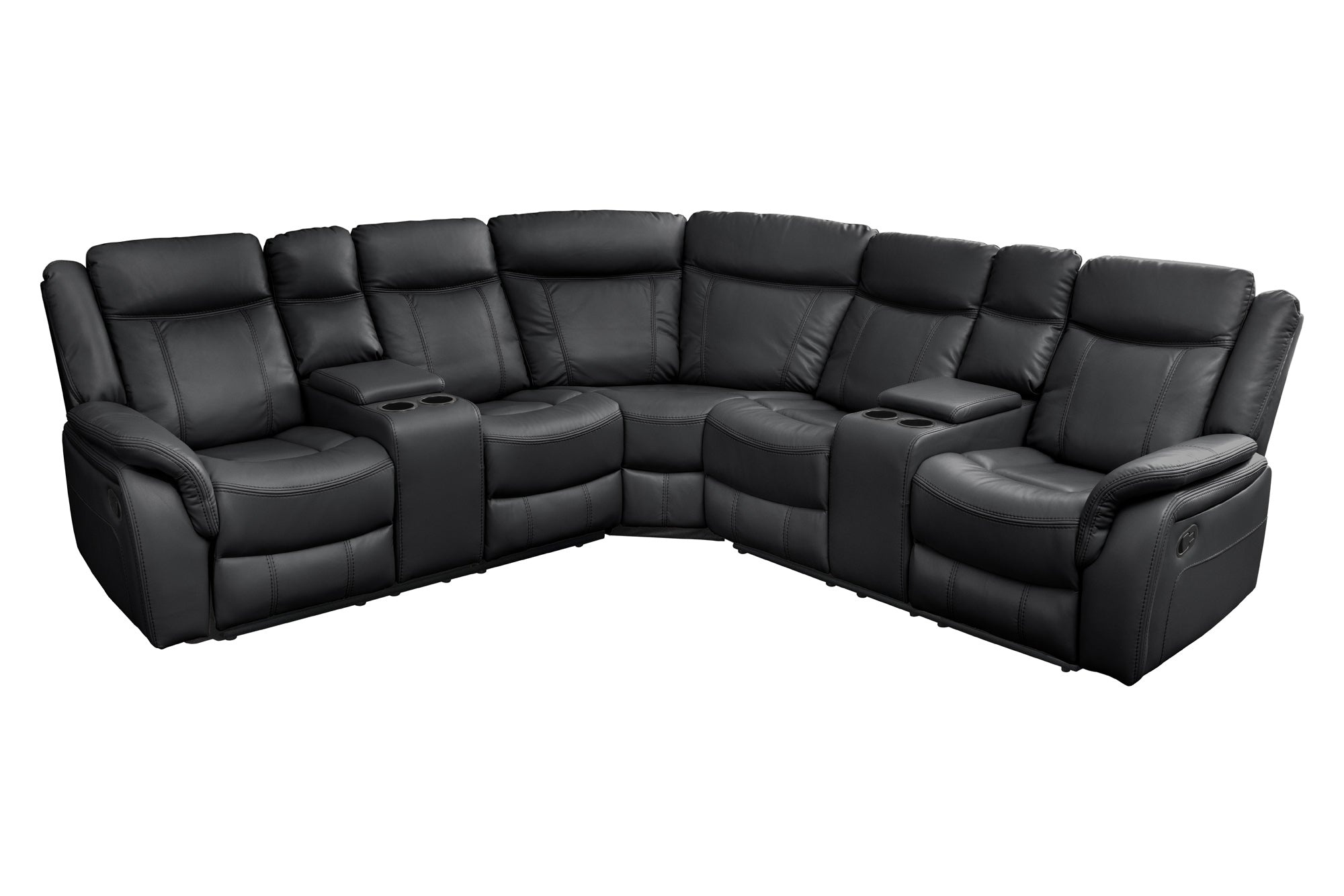 Cinema fauteuil HOLLYWOOD 5-zits kunstleer zwart - 47590