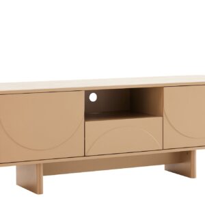 TV-meubel SAVOY 150cm 3D naturel met travertijnmarmeren keramisch blad - 47797