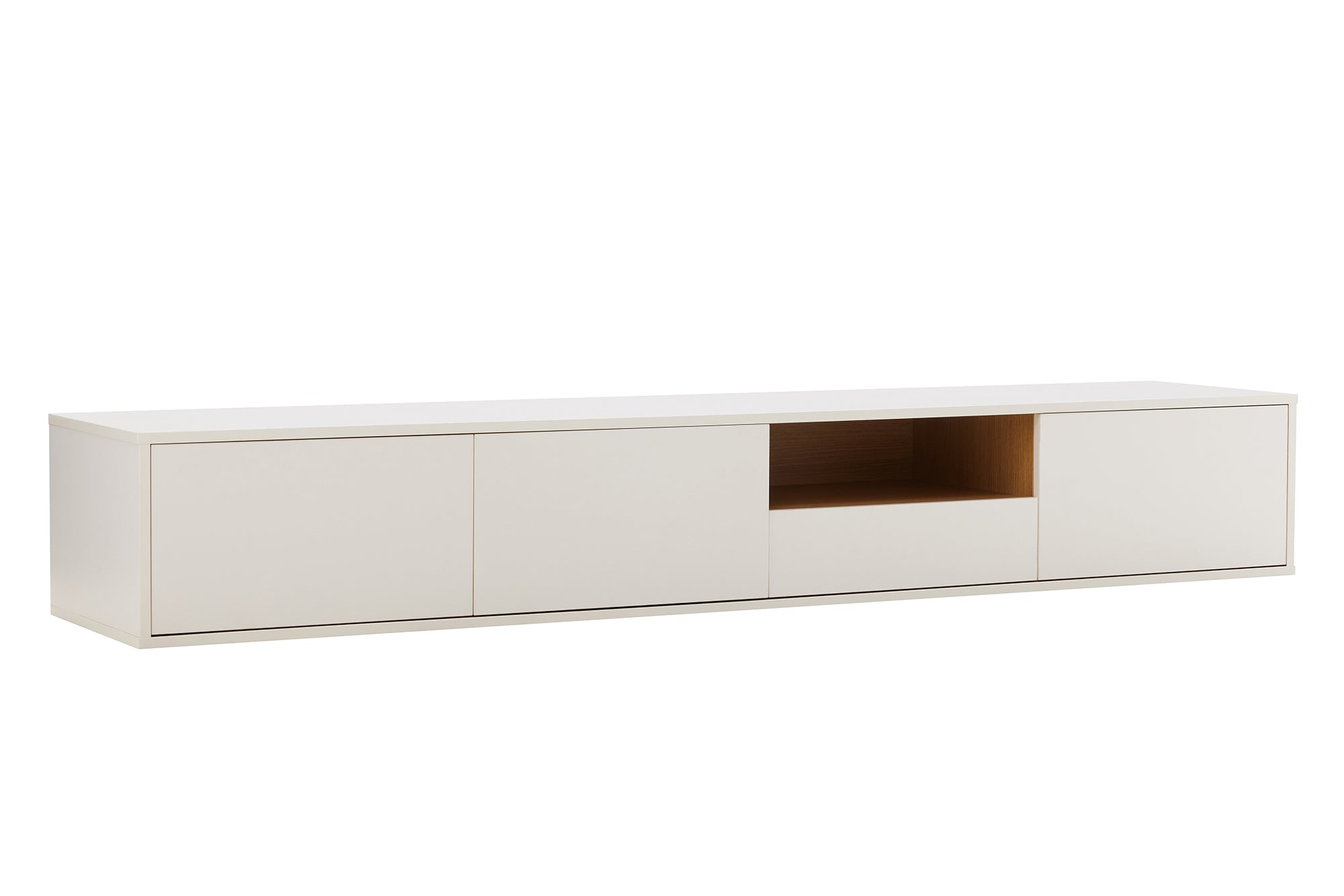 TV-bord LOFT 200cm hangend wit naturel - 47815