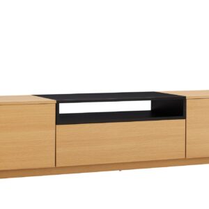 TV-bord LOFT 160 cm naturel zwart - 47811
