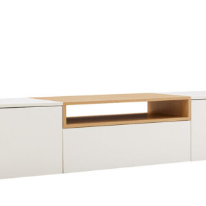 TV-bord LOFT 160 cm hangend wit naturel - 47807