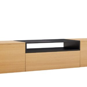 TV-bord LOFT 160 cm hangend naturel zwart - 47808