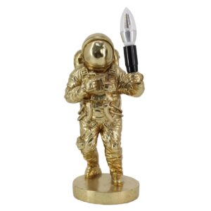 Tafellamp ASTRONAUT 37 cm handgemaakte sculptuur goud - 48049