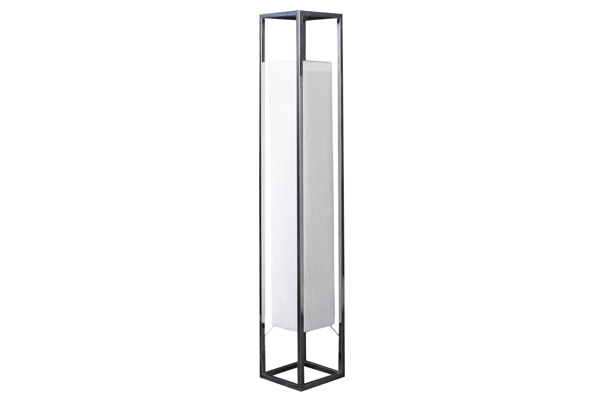 Staande lamp AGAPUNE 120 cm zilver met witte lampenkap - 10878