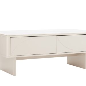 Salontafel SAVOY 120 cm 3D wit met wit marmeren keramisch blad - 47803