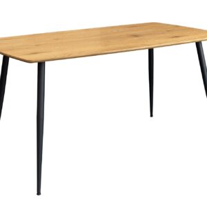 Eettafel APARTMENT 120 cm, natuurlijke eikenhoutlook met zwart metalen frame - 47063