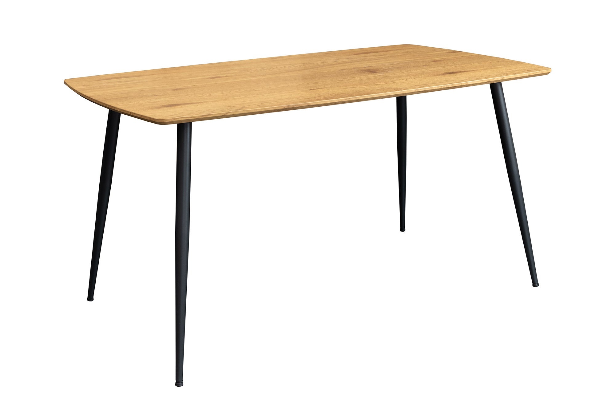 Eettafel APARTMENT 120 cm, natuurlijke eikenhoutlook met zwart metalen frame - 47063