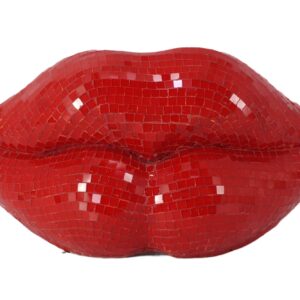 Decoratie DISCO LIP 30cm 3D mozaïek lippen rood - 48037