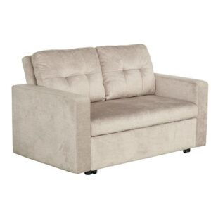 Slaapbank SMART 140cm 2-zits fluweel champagne beige - 46613
