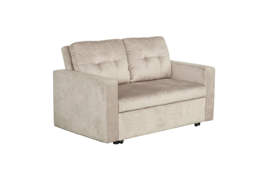Slaapbank SMART 140cm 2-zits fluweel champagne beige - 46613