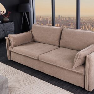Design slaapbank APARTMENT 215cm taupe corduroy 3-zits bank - 44502