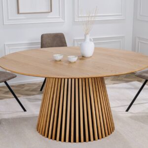 Ronde eettafel VALHALLA WOOD 120 cm naturel eiken kolomvoet - 43428