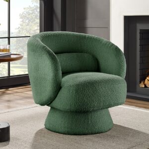 Draaibare design fauteuil BOSSA NOVA 80cm mosgroen bouclé - 45840