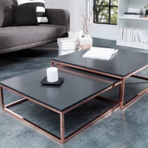 Salontafel ELEMENTS 65-75cm set van 2 antraciet koper - 37733