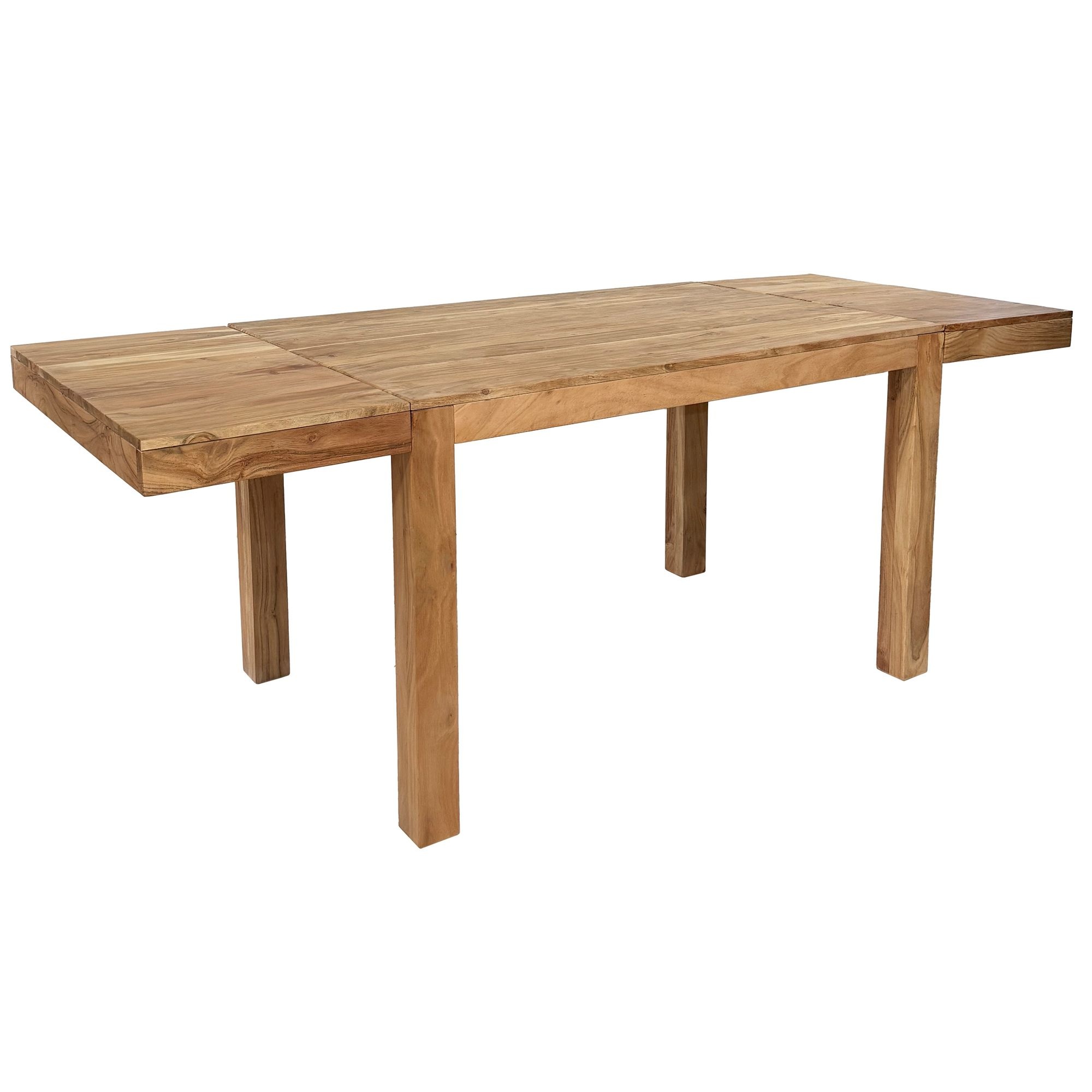 Eettafel 120 - 200 cm Acacia Massief Hout Tijdloos - Uitschuifbare Keukentafel 10 Personen - Grote Rechthoekige Eenvoudige Eettafel - Houten Eettafel Handgemaakt - WL7.837