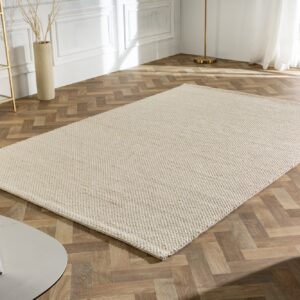 Design Vloerkleed WOL 240x160cm lichtbeige gemaakt van wol - 41715
