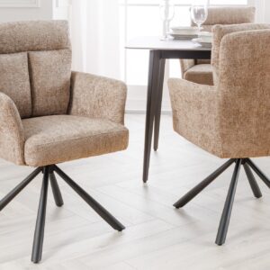 Bureaustoel BIG GEORGE beige structuurstof met armleuning metaal zwart - 44438