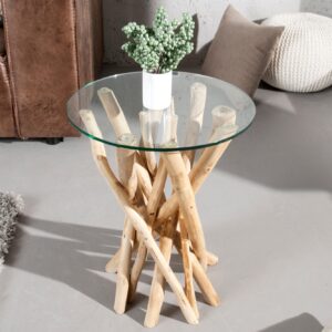 Design Bijzettafel DRIFTWOOD 40cm Teak Ronde salontafel - 19807-1