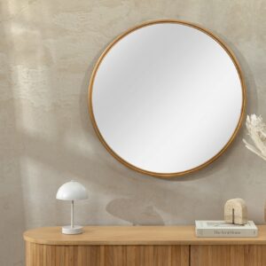 Ronde wandspiegel PORTRAIT 60cm goud ijzer handgemaakt - 46096
