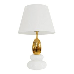 Tafellamp STONES OF ZEN 45cm met verstelbare lampenkap wit goud - 70018