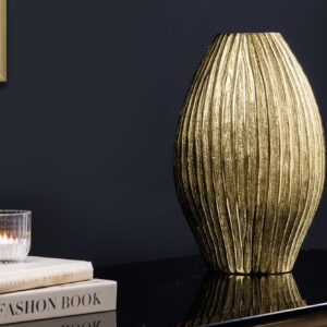 Moderne vaas ELEGANCE 35cm Goud Antiek Metaal Gehamerd Design - 44838