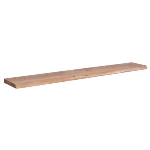 Wandplank 160 cm Acacia Massief Hout met Boomrand Hangplank Modern | Muurplank Hangende Plank | Plank voor de Wand Zwevend - WL6.517