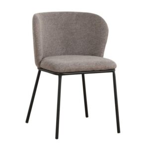 Stoel LYON zwart metaal rek grijs-beige - 70014