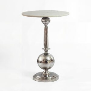 Bijzettafel wit marmeren blad 40 cm - WL7.713