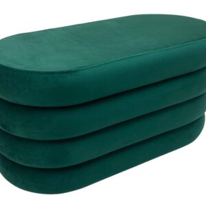 Bankje VOGUE 85cm ovaal bekleed met opbergruimte fluweel groen - 48925