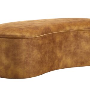 Opbergbank ELEMENTAL 120cm bekleed fluweel mosterdgeel - 48691