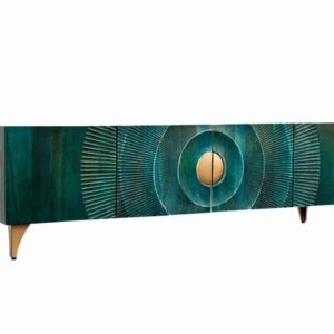 TV-meubel GOLDEN SUNSET 180cm 3D mangohout turquoise - 48525