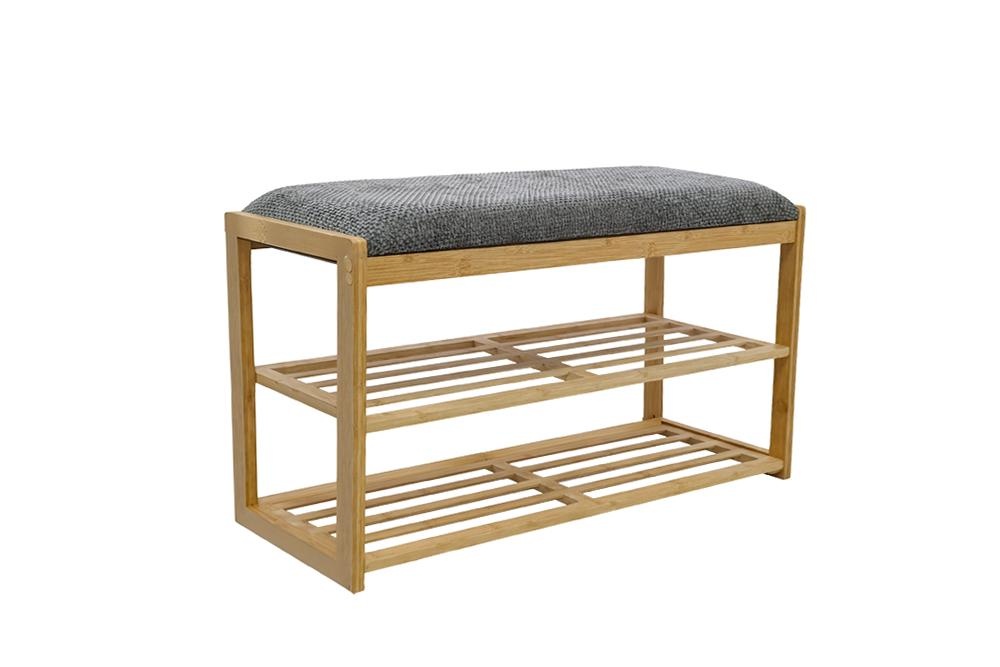 Schoenenrek ZEN-BO 80cm bamboo naturel grijs - 48177