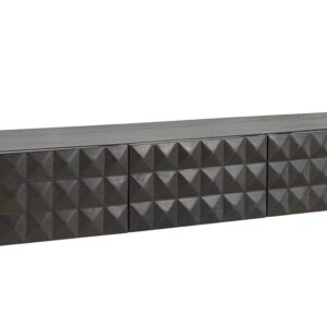 TV-Board VULCANO 160cm 3D hangend met kabelgat mangohout zwart - 47768