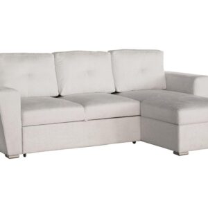 Slaapbank APARTMENT 245cm 3-zits met ottoman en opbergruimte textielstof beige - 47598