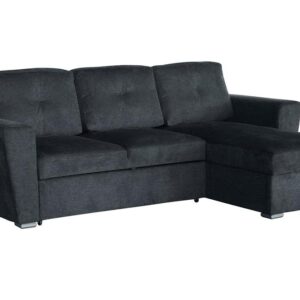 Slaapbank APARTMENT 245cm 3-zits met ottoman en opbergruimte textielstof grijs - 47597