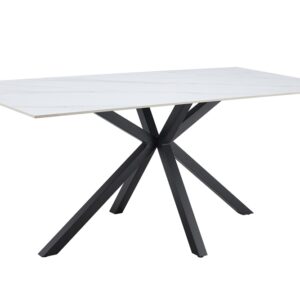 Eettafel GALAXIE 180cm met sterrenframe keramiek wit - 46898